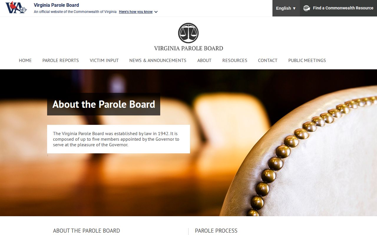 Virginia Parole Board process for Shenandoah County parole records